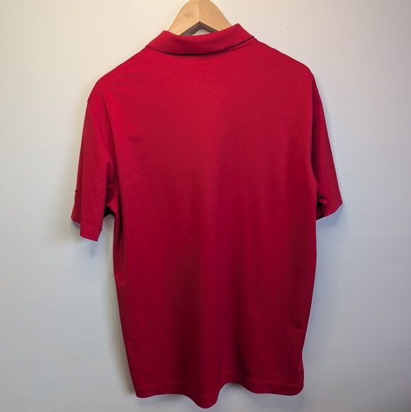 Hockey Canada Golf Polo Shirt Mens Medium Nike Dri-Fit 100th Anniversary Red - Picture 3 of 6
